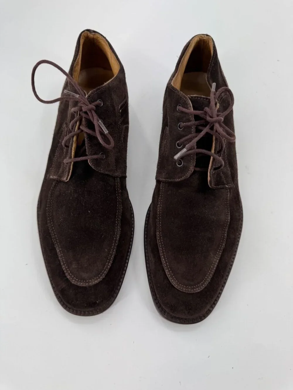 Vintage Cable & Co Hugo Chuckla Italy Brown Suede Leather Mens Lace-Up Dress Sho